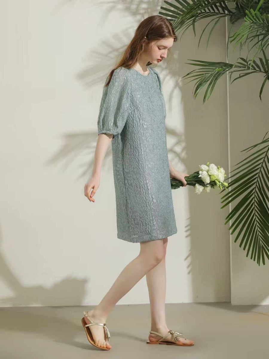 Summer Cloud Puff Sleeve Dress Sage Clutch Summer Cloud Puff Sleeve Dress Sage Clutch