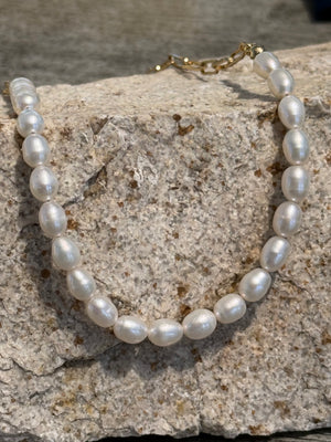 Modern Classic Pearl & Paperclip Chain Necklace