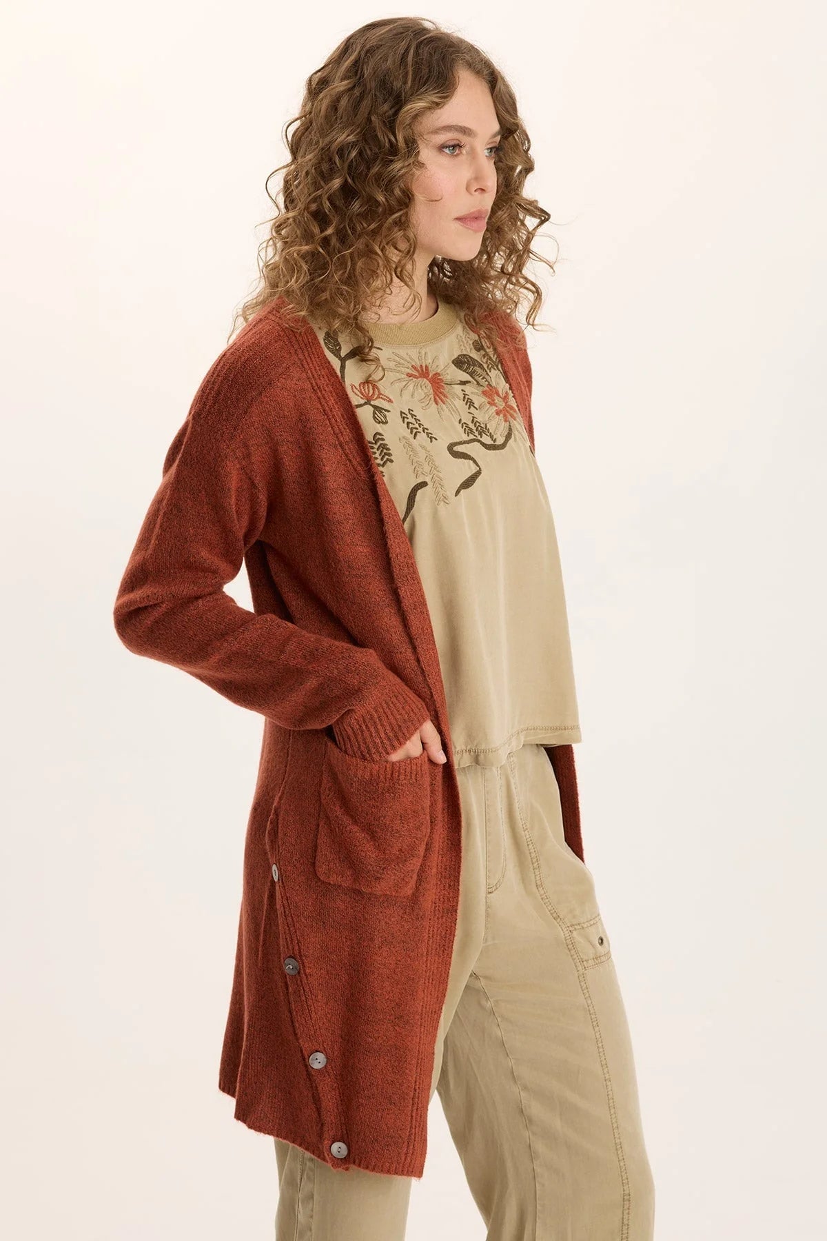 XCVI Bayek Long Open Front Knit Cardigan