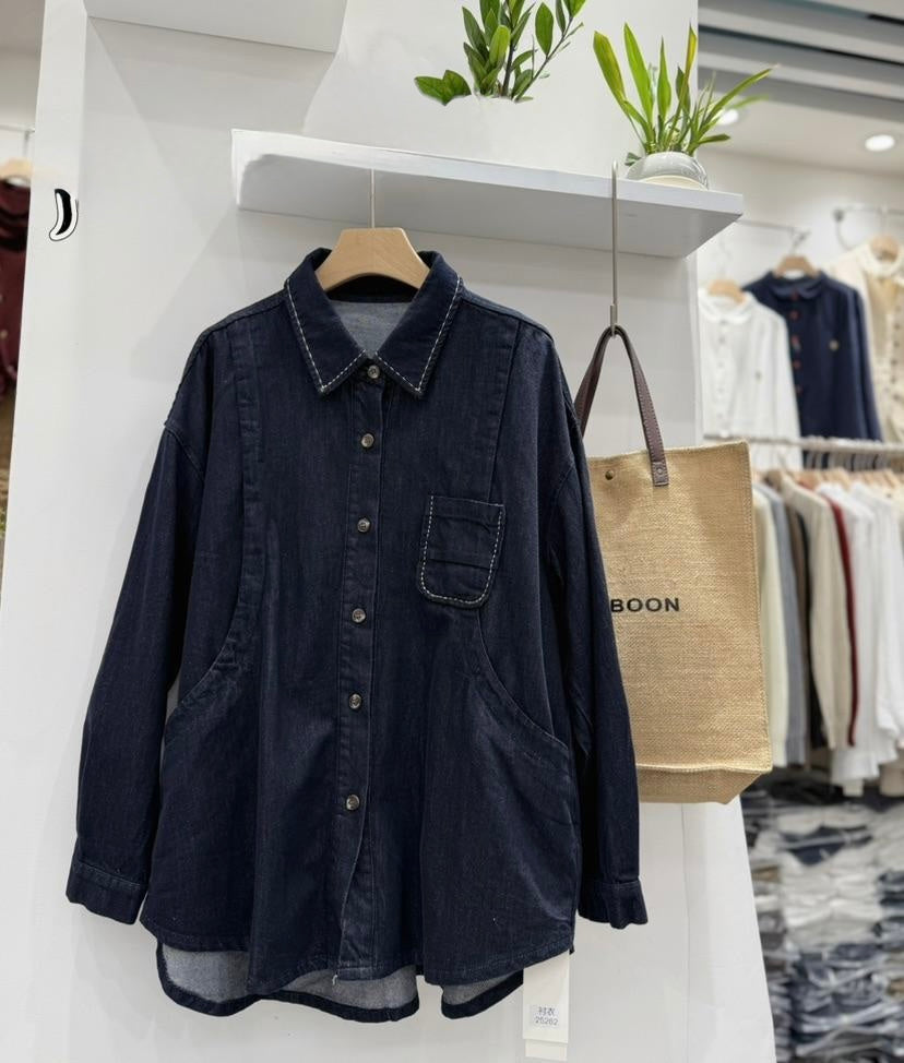 Denim Button-Down Overshirt