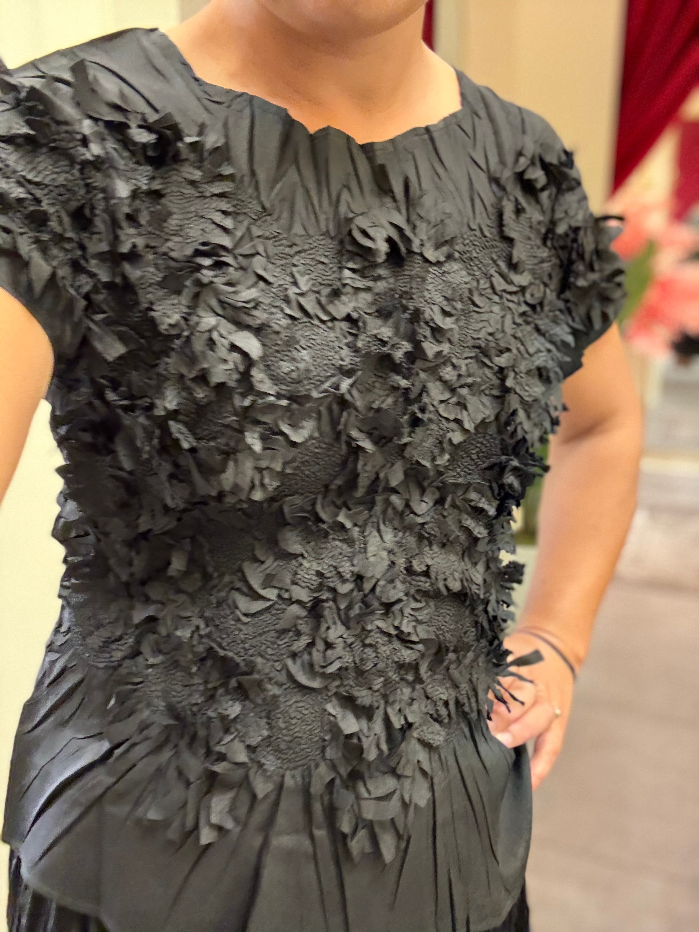 Leaf Appliqué Blouse – One Size