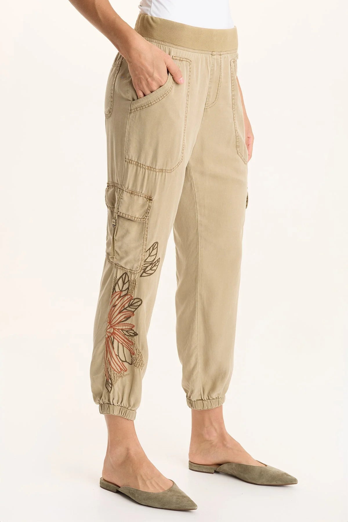 XCVI Embroidered Darri Jogger