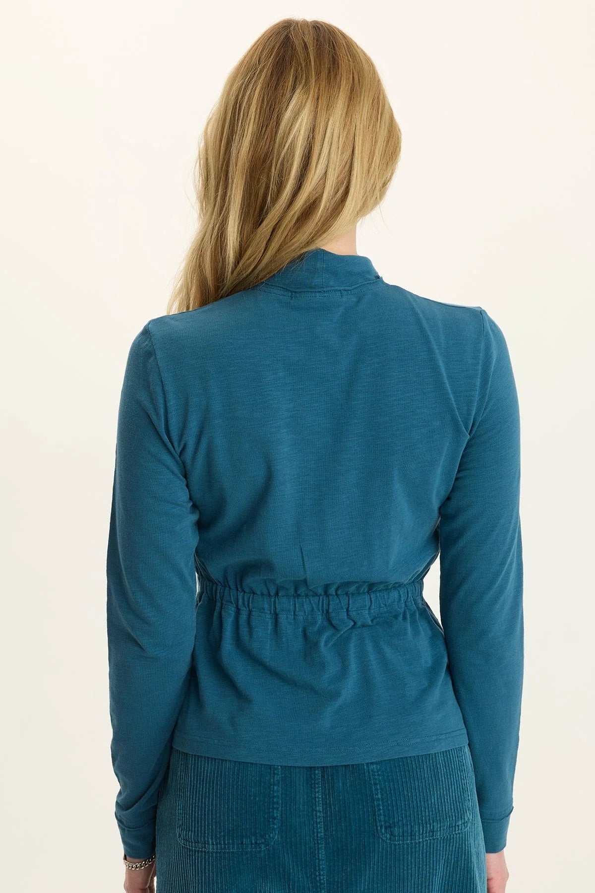 Wearables Kari Jersey Mock-Neck Peplum Top Abyss  