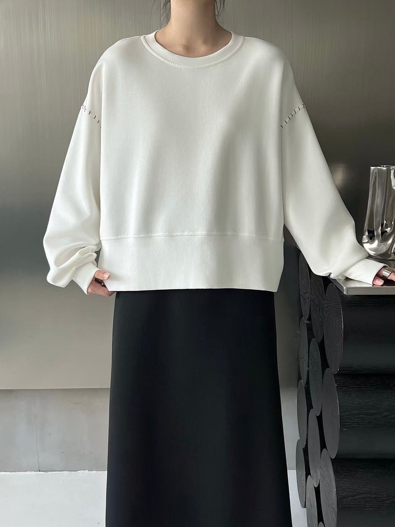 Refined Stitch-Detail Pullover
