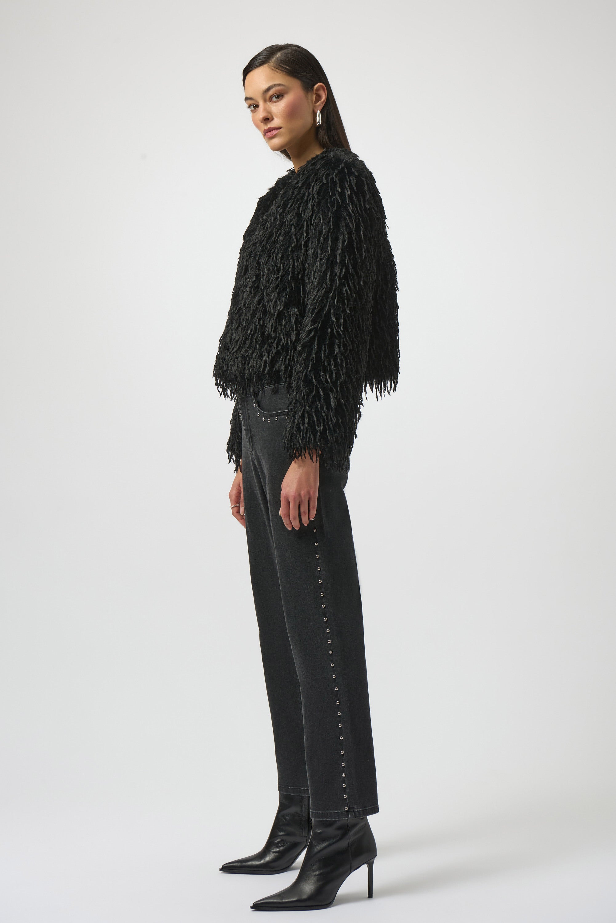 Joseph Ribkoff Faux Fur Jacket Black