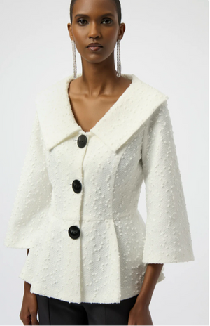 Joseph Ribkoff Sequined Bucle Peplum Jacket