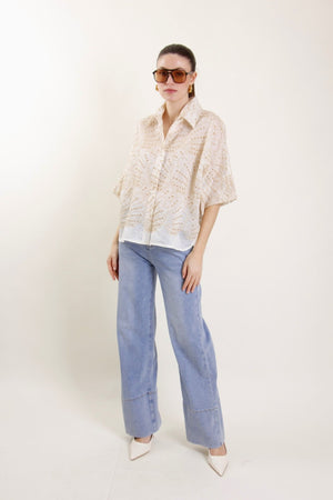 MYOM Ivory Eyelet Embroidered Blouse