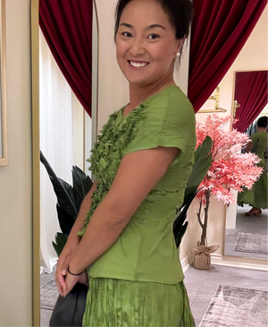 Leaf Appliqué Blouse – One Size