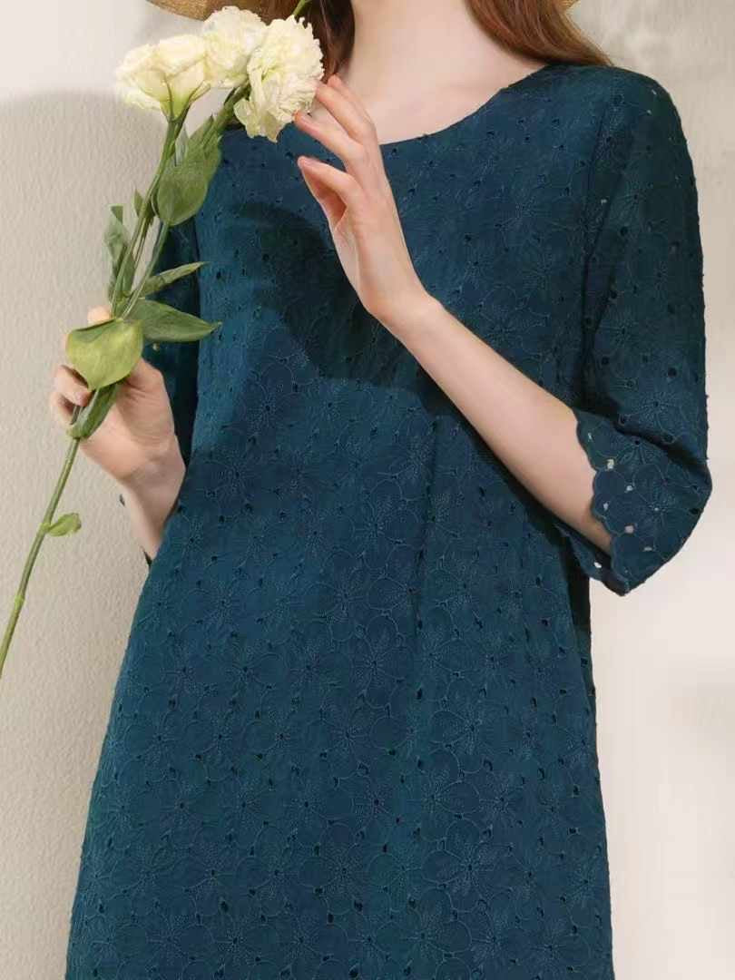 Teal Garden Lace Dress