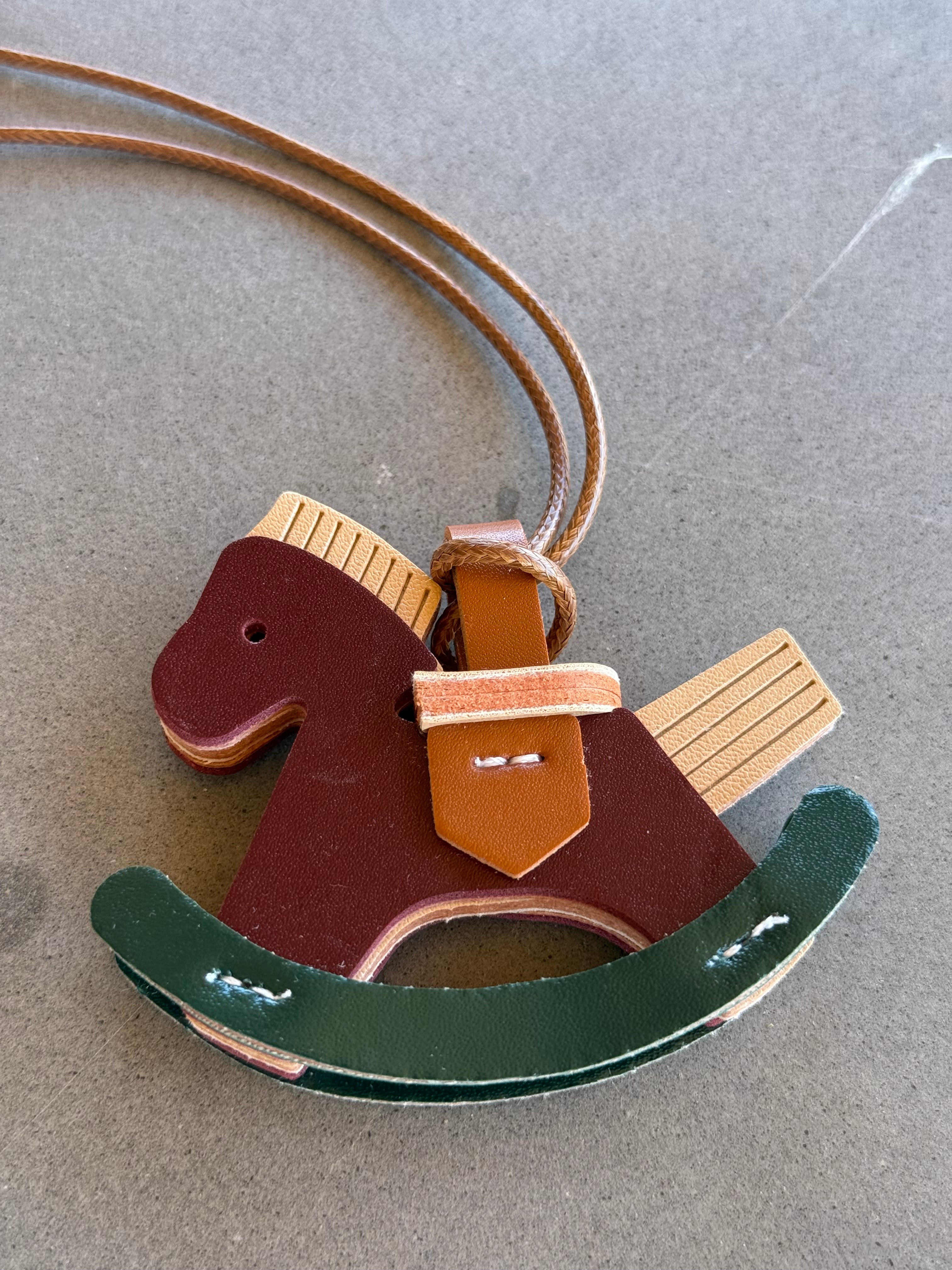 Rocking Horse Leather Charm