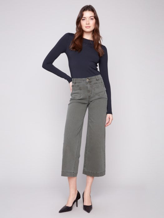 Charlie B Patch Pocket Twill Pant Spruce