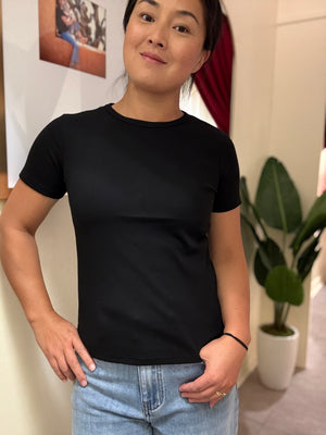 Everyday Ribbed Short Sleeve Cotton T- One Size