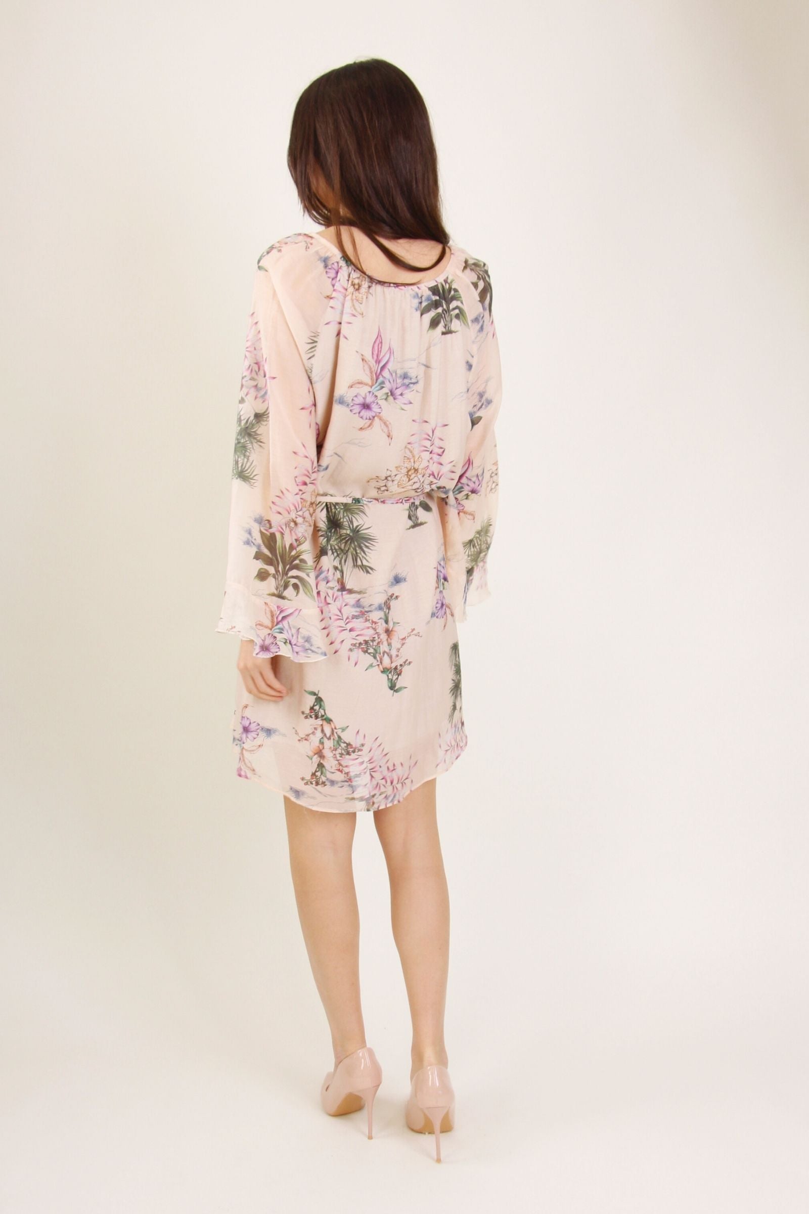 Floral Ruffle Tie-Waist Dress