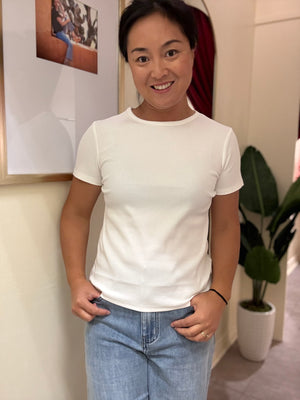 Everyday Ribbed Short Sleeve Cotton T- One Size