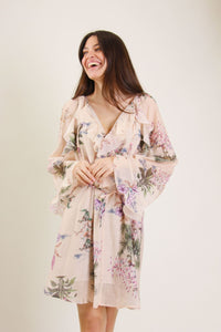 Floral Ruffle Tie-Waist Dress