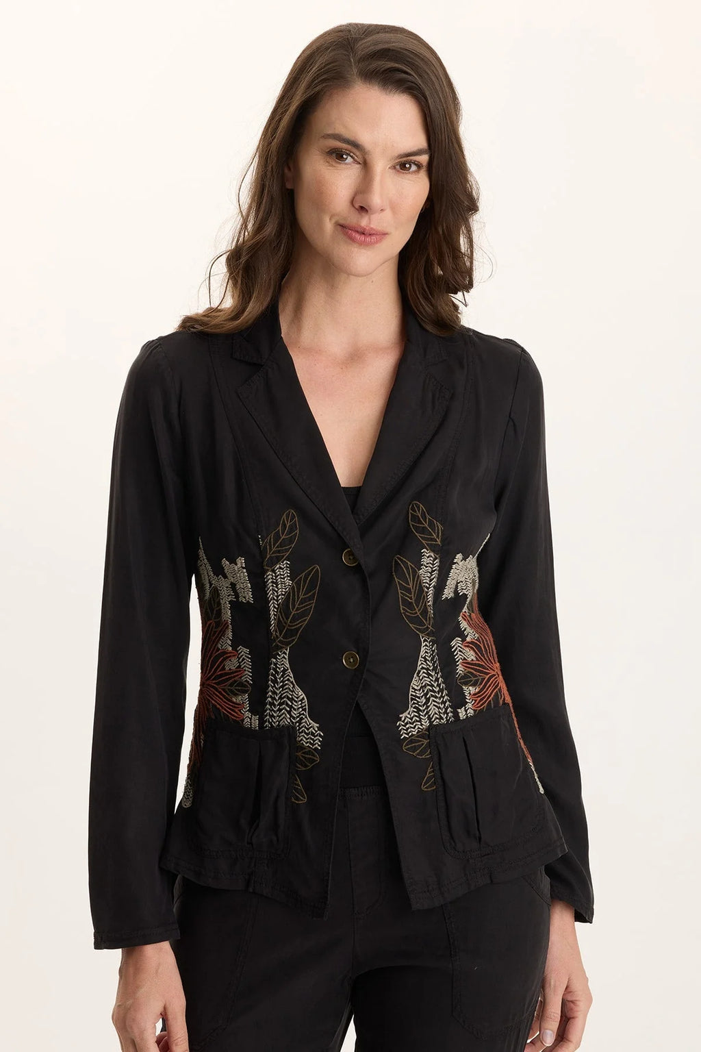 XCVI DANSKI EMBROIDERED SOFT TWILL BLAZER