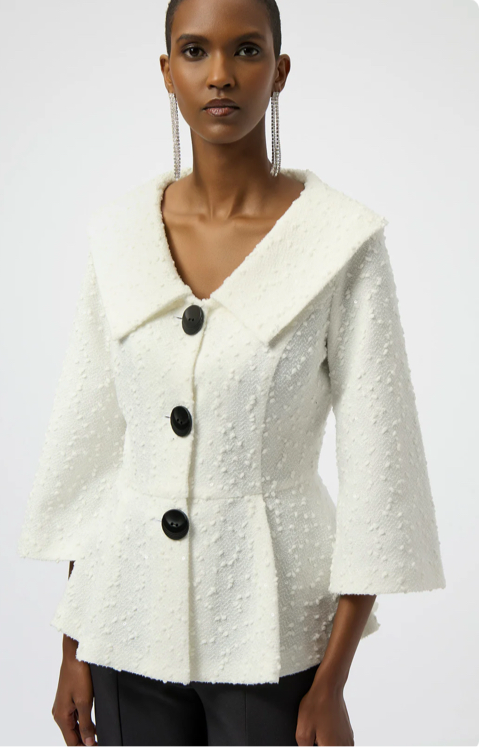 Joseph Ribkoff Sequined Bucle Peplum Jacket