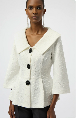 Joseph Ribkoff Sequined Bucle Peplum Jacket