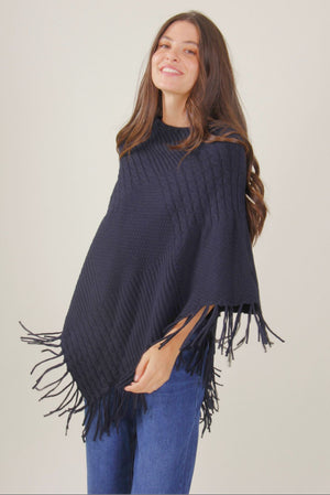 Poncho with Fringes