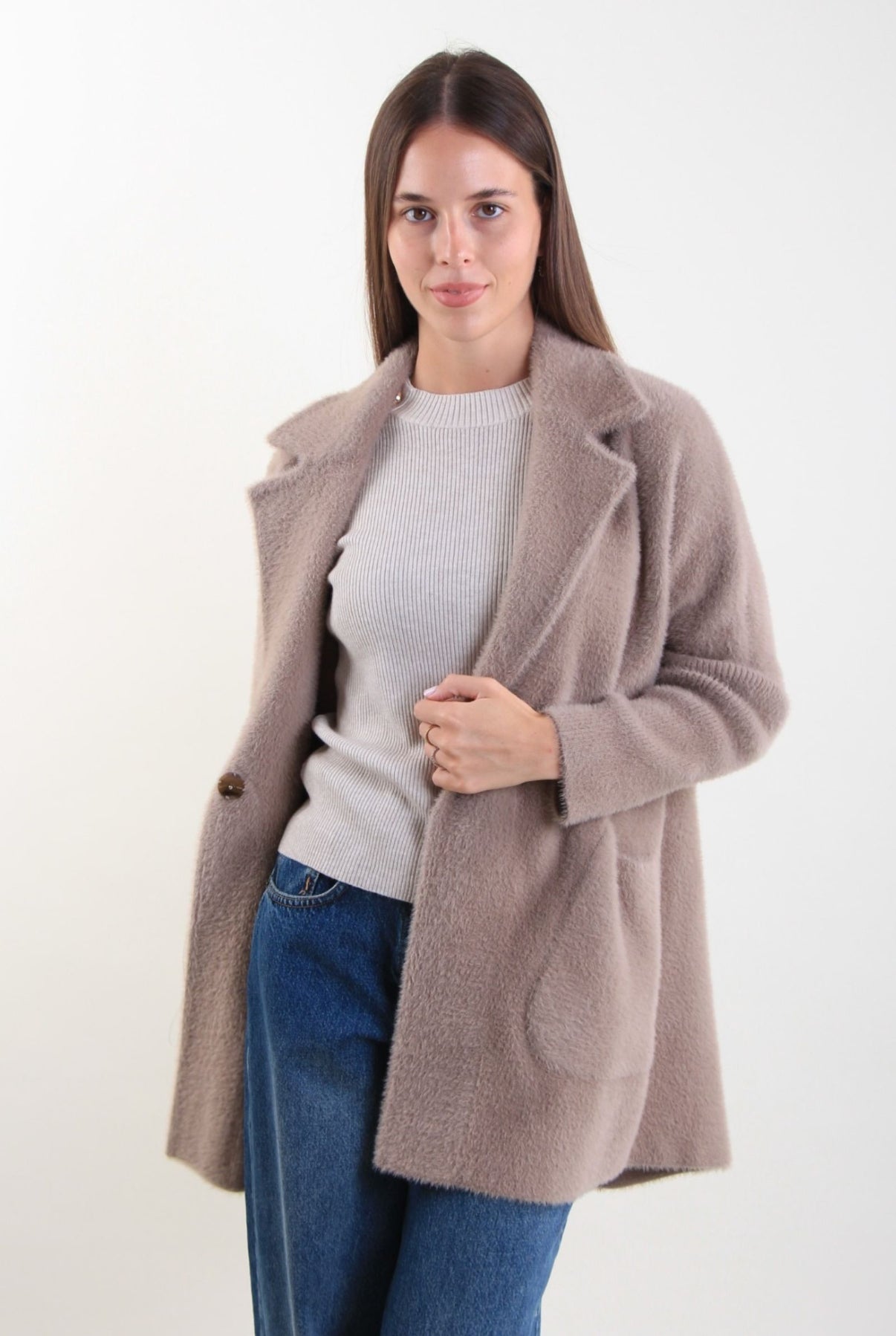 Faux Fur Blazer Coat