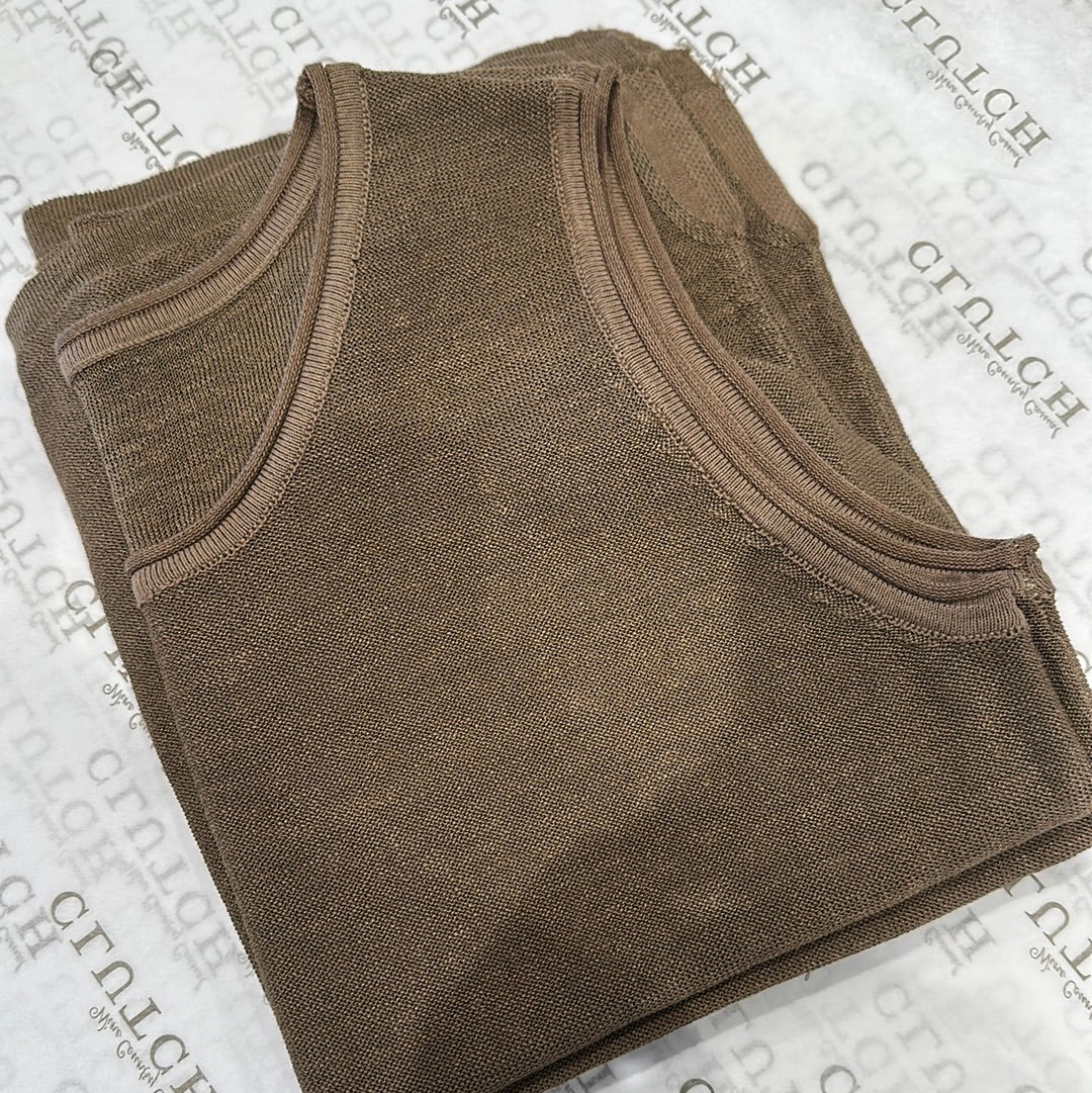 OUBE 333 LINEN TANK TOP