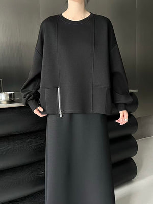 Architectural Zip-Detail Pullover