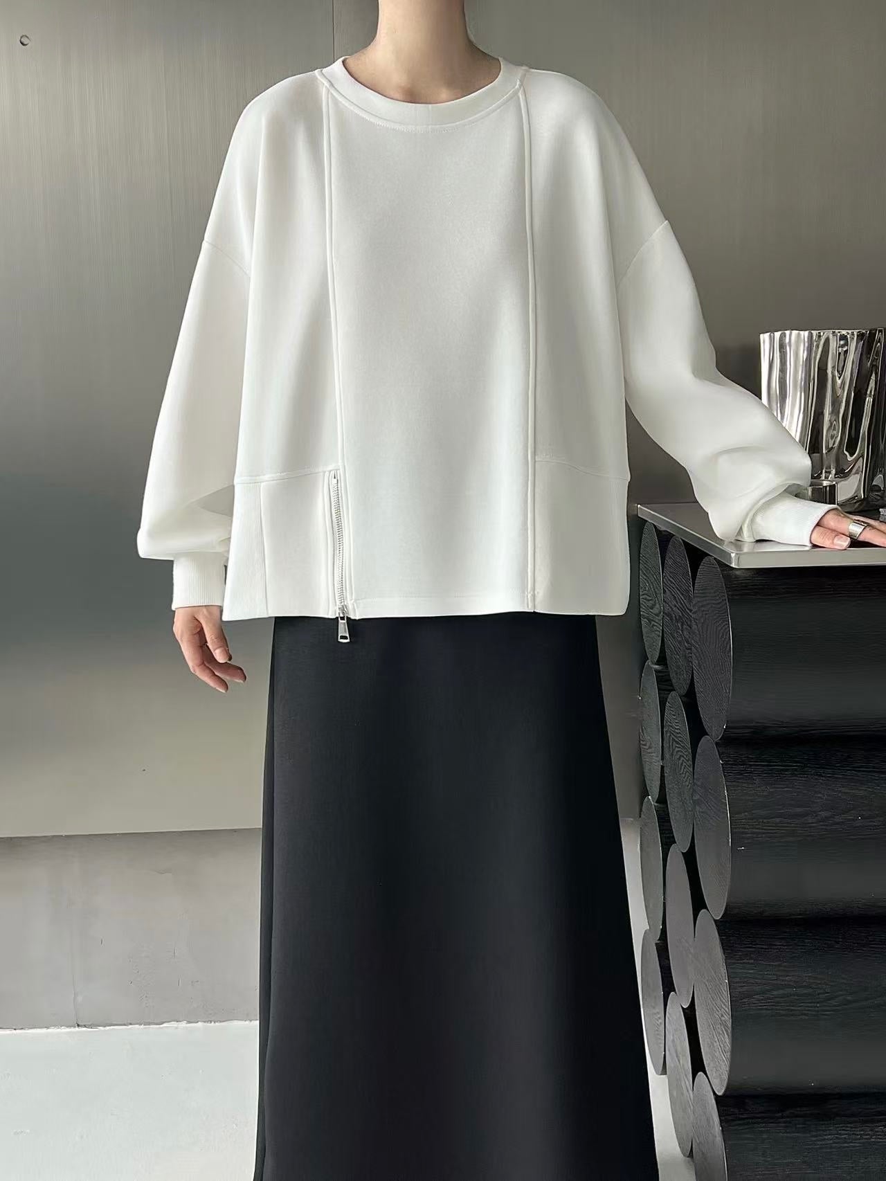 Architectural Zip-Detail Pullover