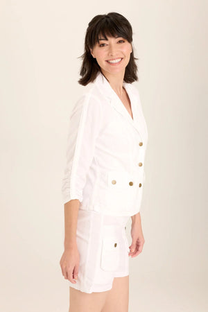 Wearables Linen Folksy Jacket in White