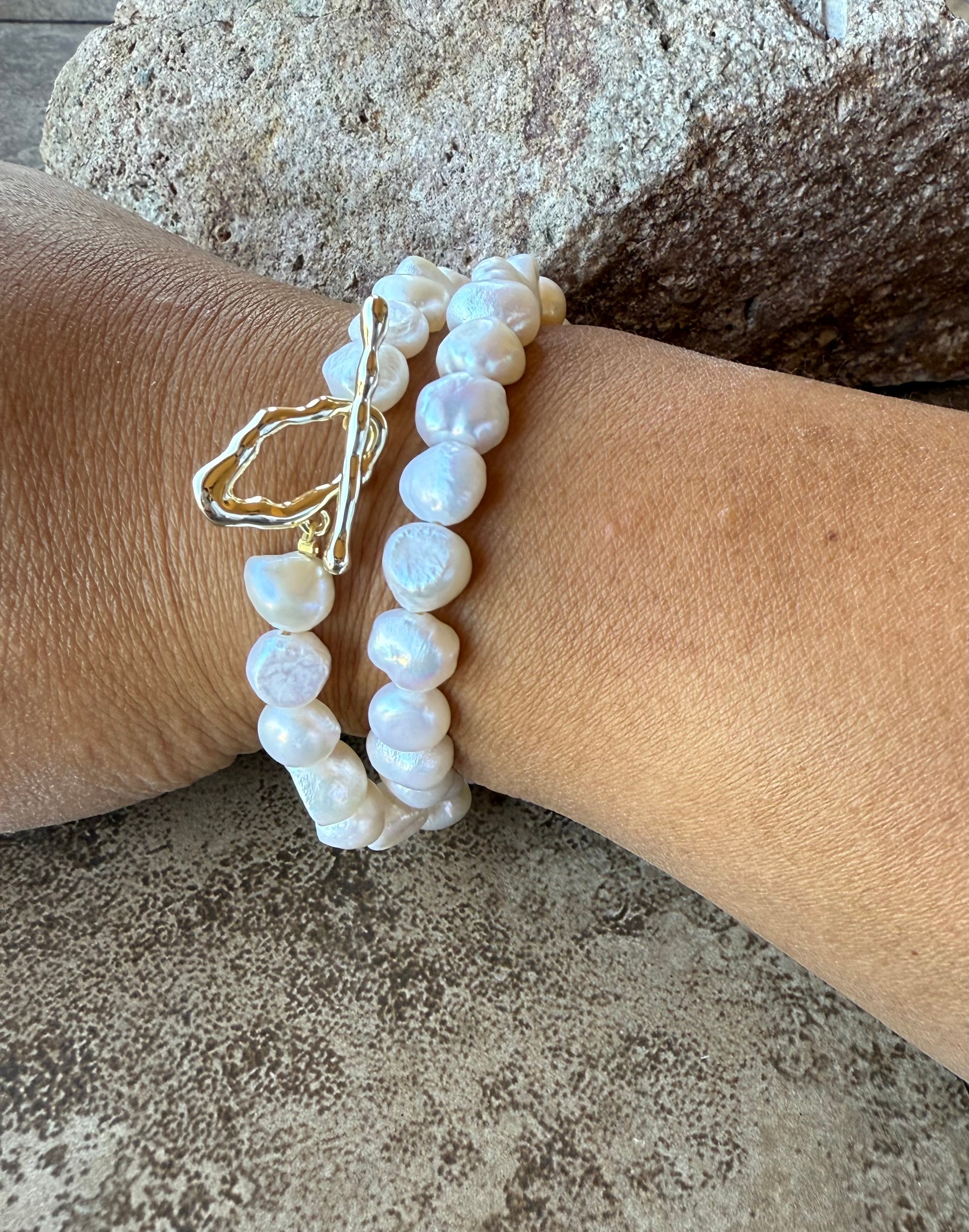 Organic Double Strand Fresh Water Pearl Bracelet