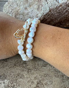Organic Double Strand Fresh Water Pearl Bracelet