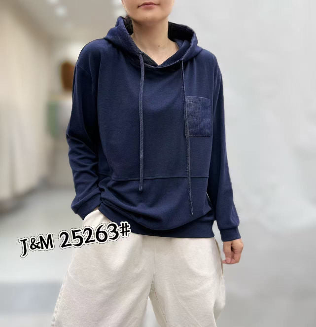 Casual Contrast Pocket Hoodie
