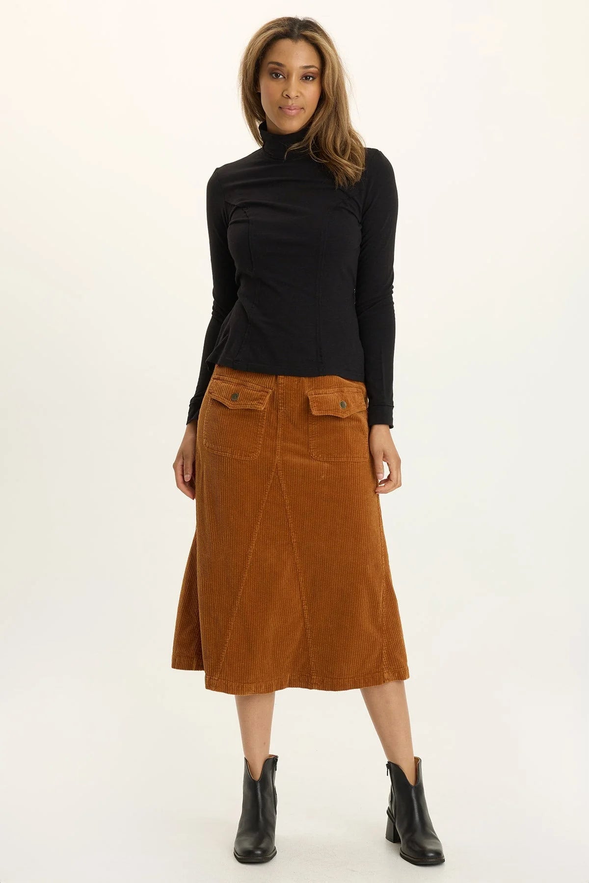 Wearables Kari Jersey Mock-Neck Peplum Top Black