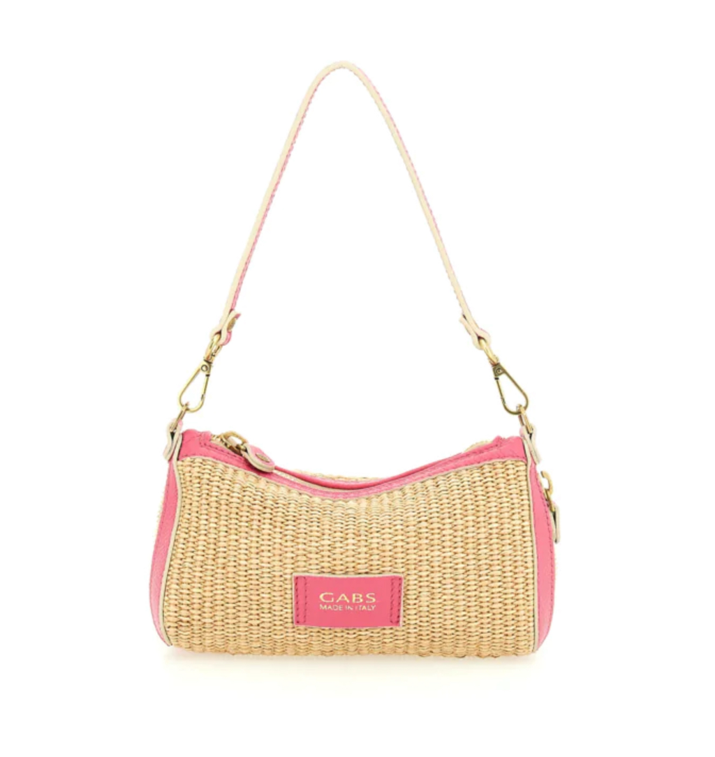 Gabs Pepita S Straw/Leather Azalea Bag