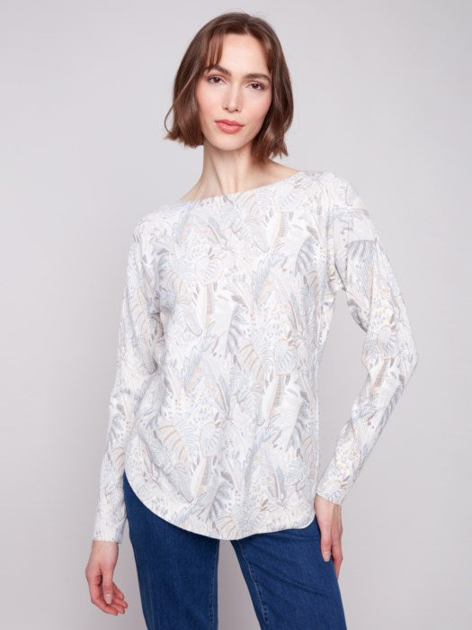 Charlie B Foliage L/S Sweater W/Pockets