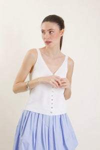 Front Button Tank Top