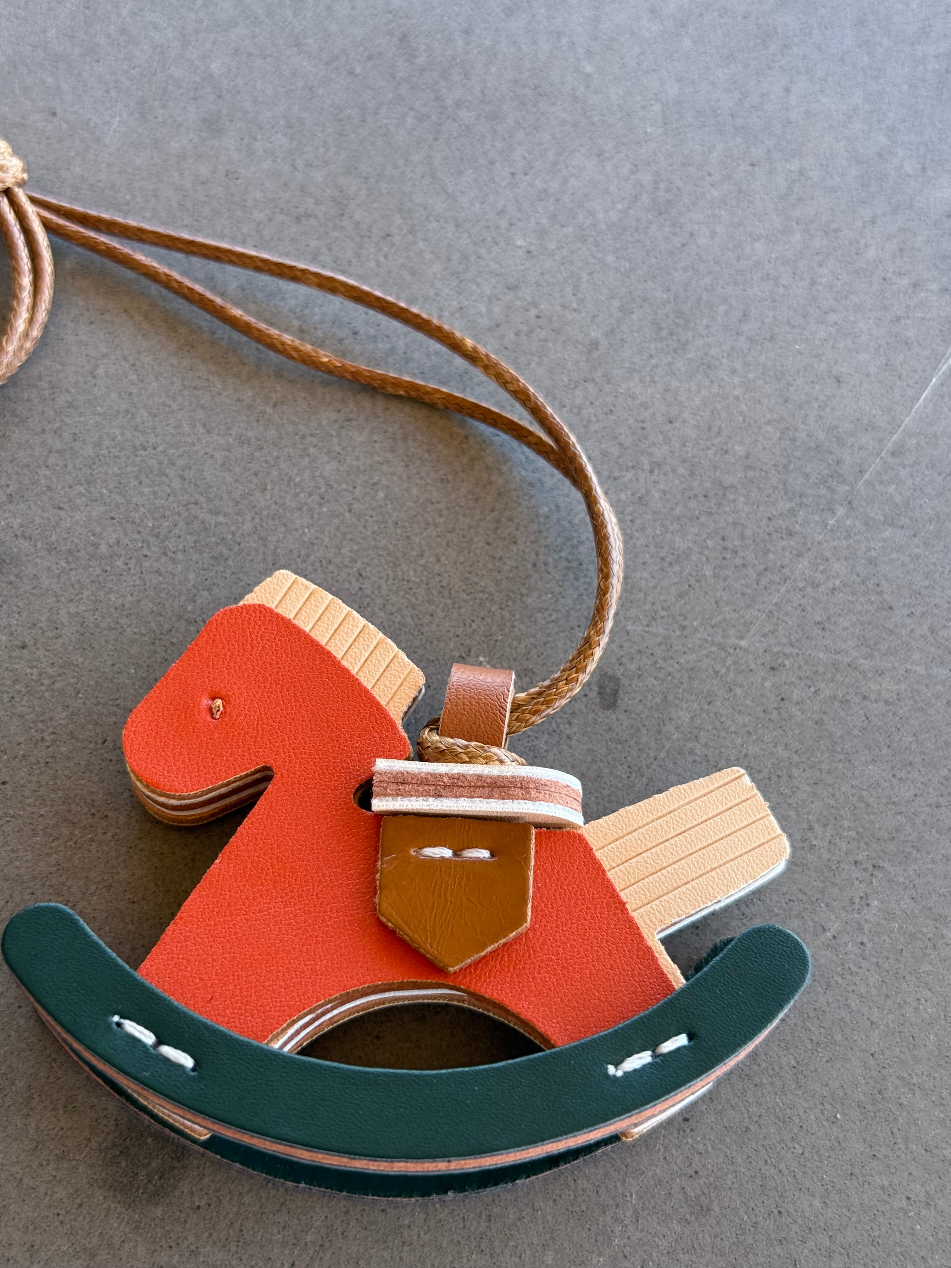 Rocking Horse Leather Charm