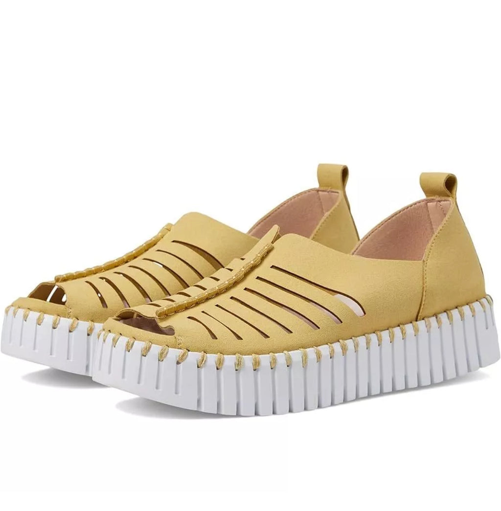 Ilse Jacobsen Tulip 9376 Slip-on Open-toe platform Citronella