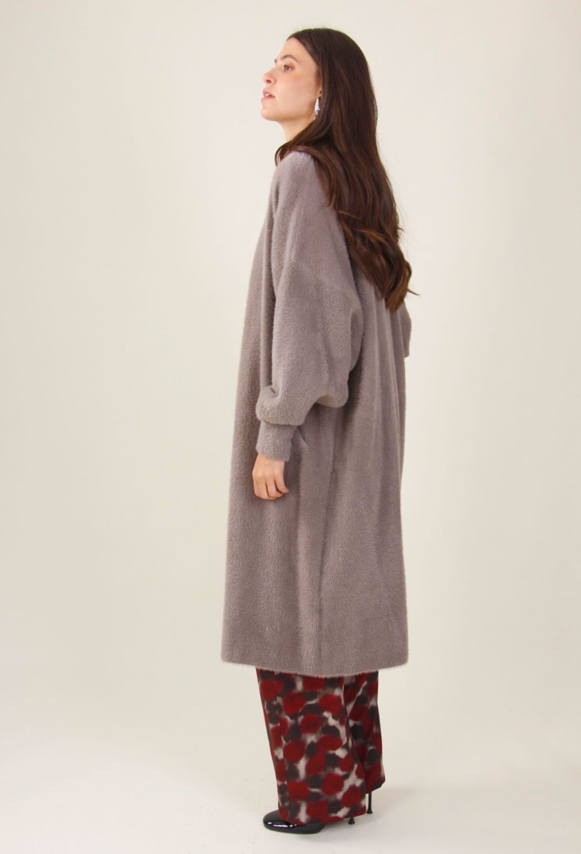 Oversized Cappuccino Furry Open Coat