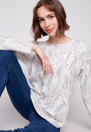 Charlie B Foliage L/S Sweater W/Pockets