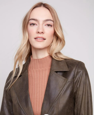 Charlie B Vintage Faux Leather Jacket Spruce