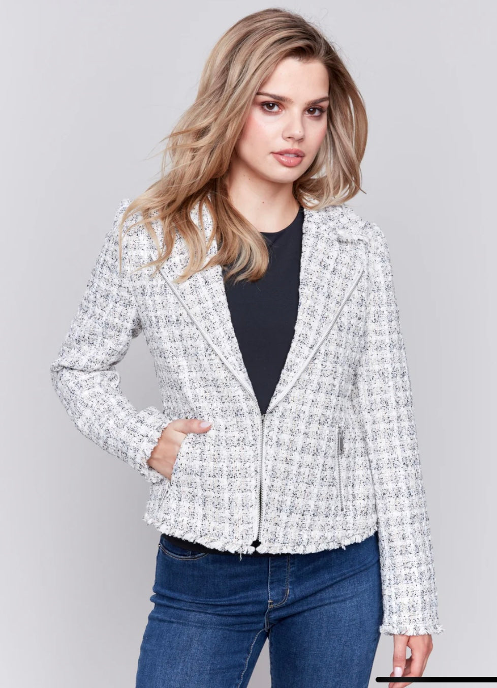 Tweed Perfecto Jacket - White