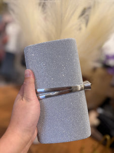 Chinese laundry Glitter and Metal Clutch in Silver 