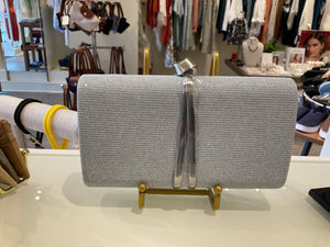 Chinese laundry Glitter and Metal Clutch in Silver b