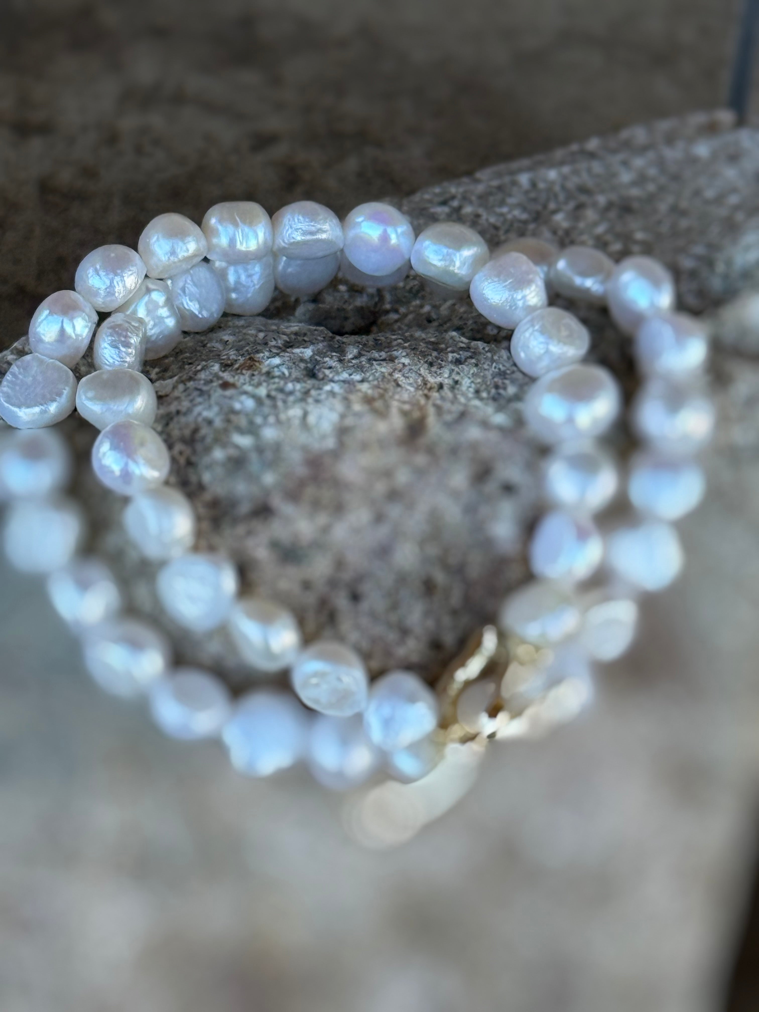Organic Double Strand Fresh Water Pearl Bracelet