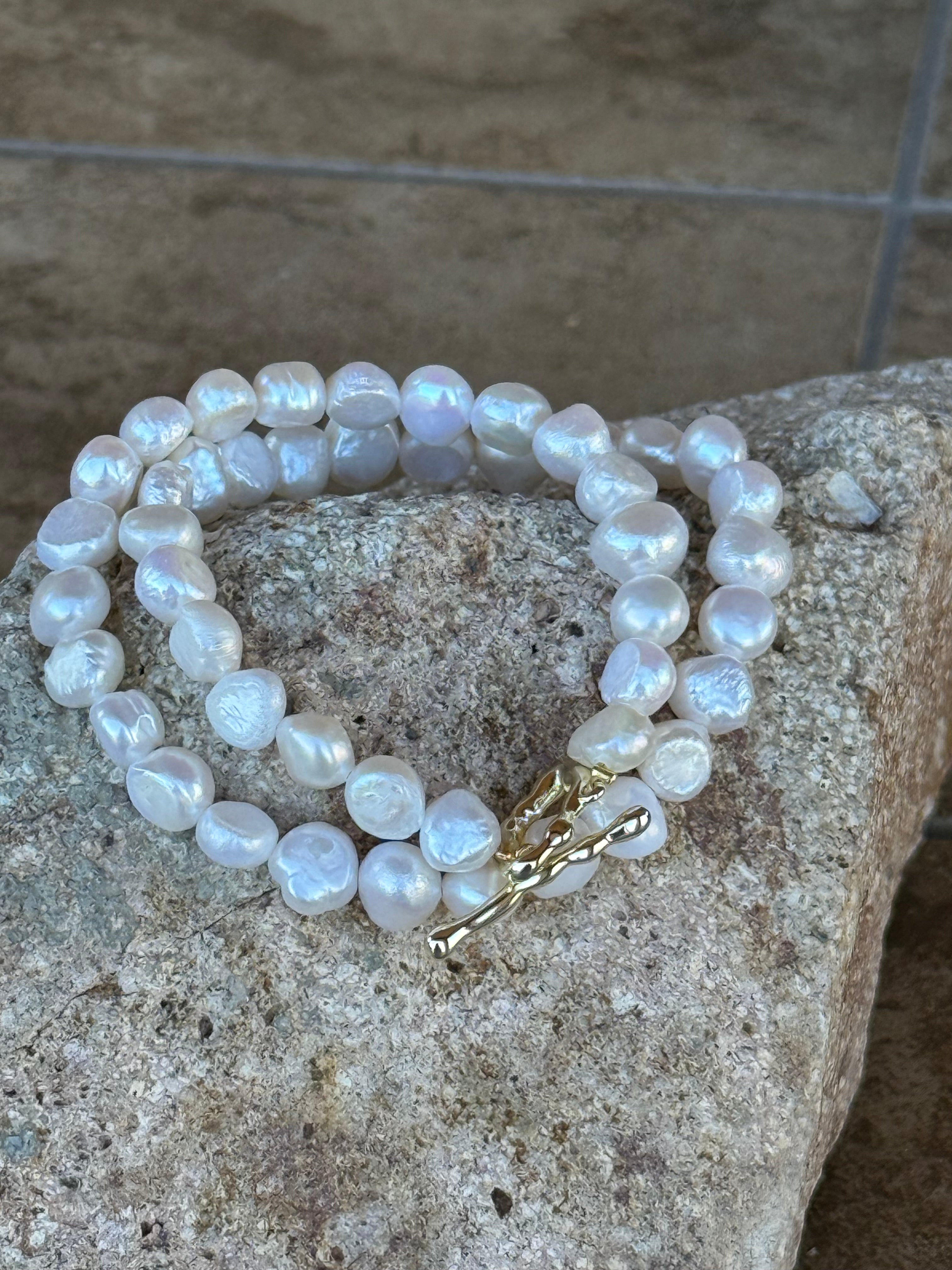 Organic Double Strand Fresh Water Pearl Bracelet