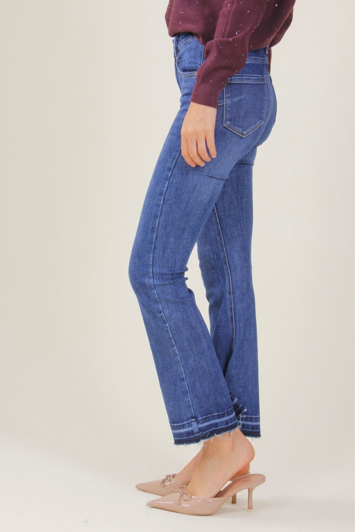 Crop Flare Jeans Medium Denim Wash