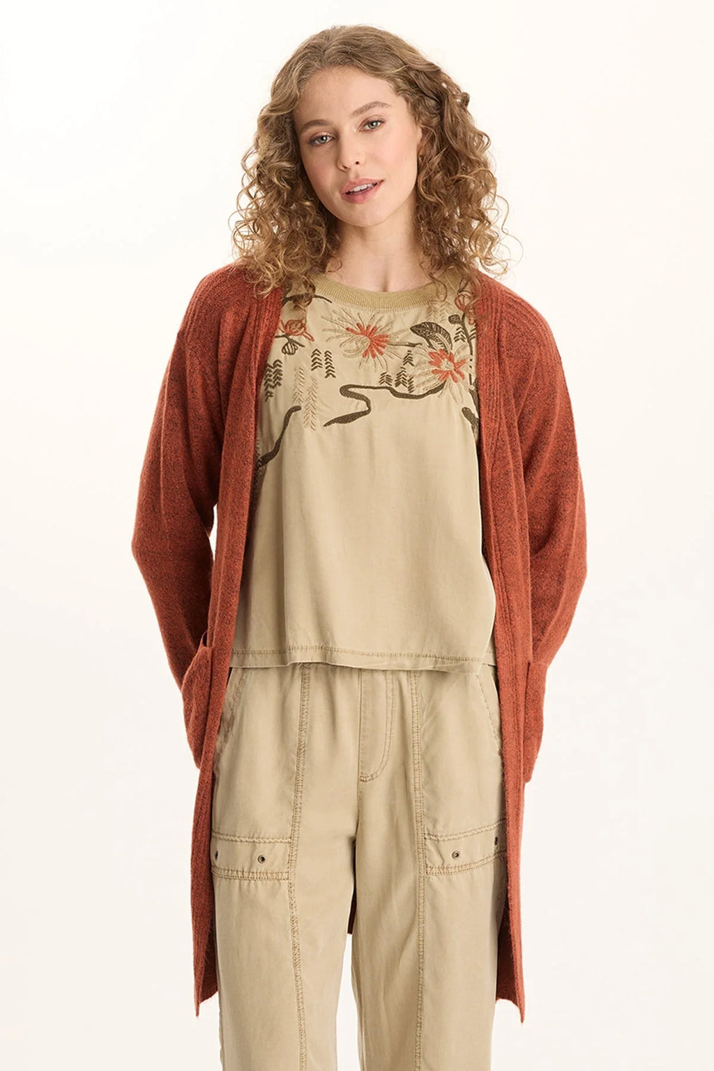 XCVI Bayek Long Open Front Knit Cardigan