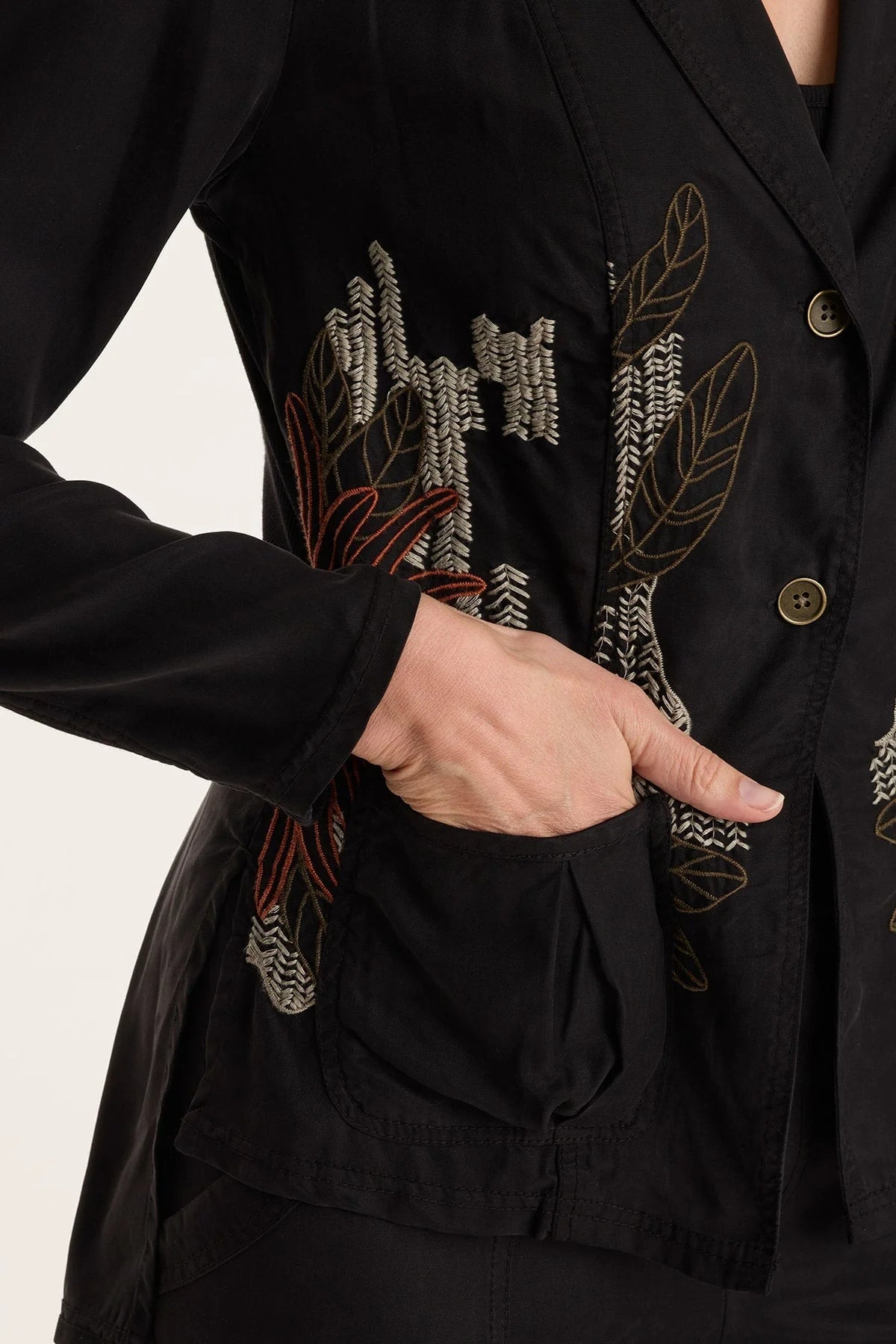 XCVI DANSKI EMBROIDERED SOFT TWILL BLAZER