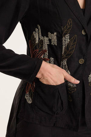 XCVI DANSKI EMBROIDERED SOFT TWILL BLAZER