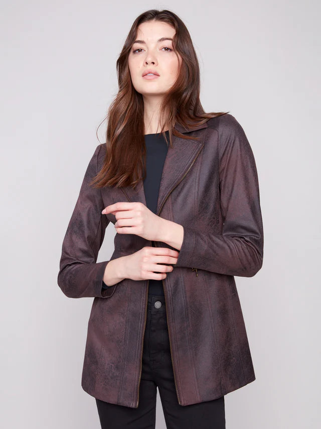 Charlie B Long Vintage Faux Suede Mocha